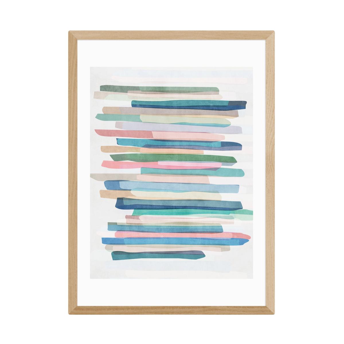 East End Prints Pastel Stripes Print Blue/Pink/Green – image 2