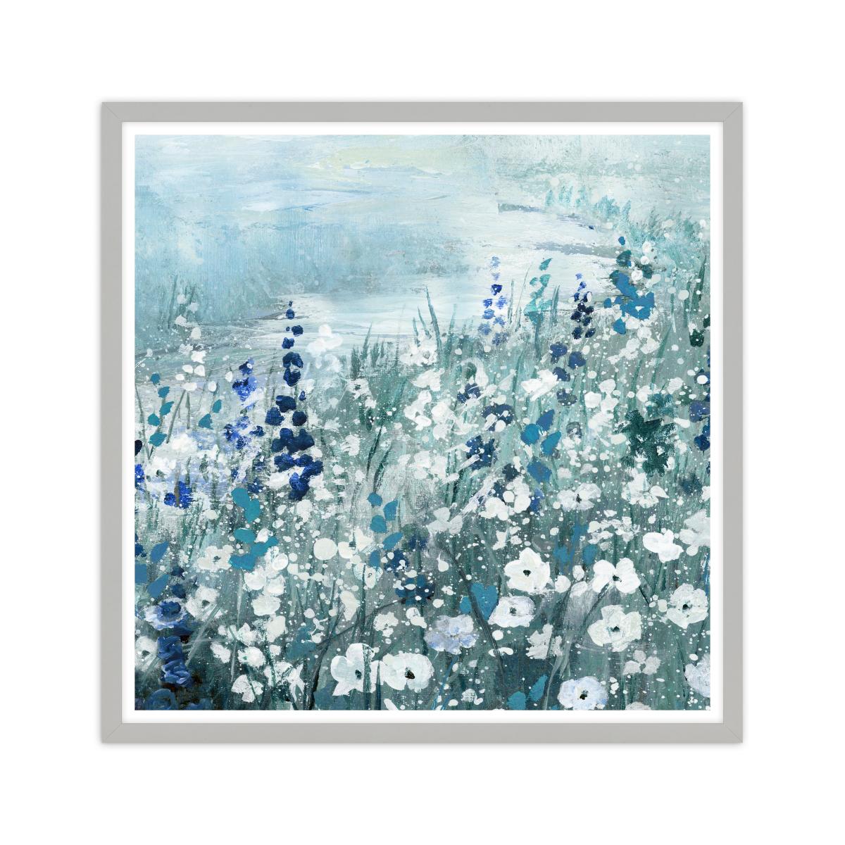 Meandering Field Framed Print Blue – image 2