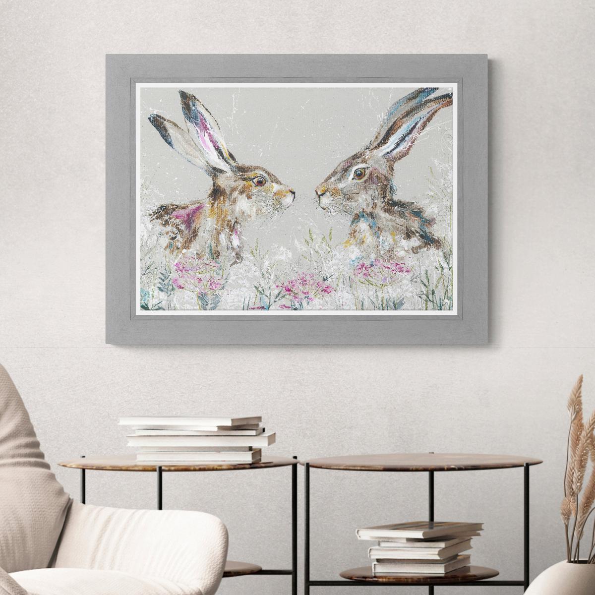 Penelope & Patrick Framed Print Grey – image 1