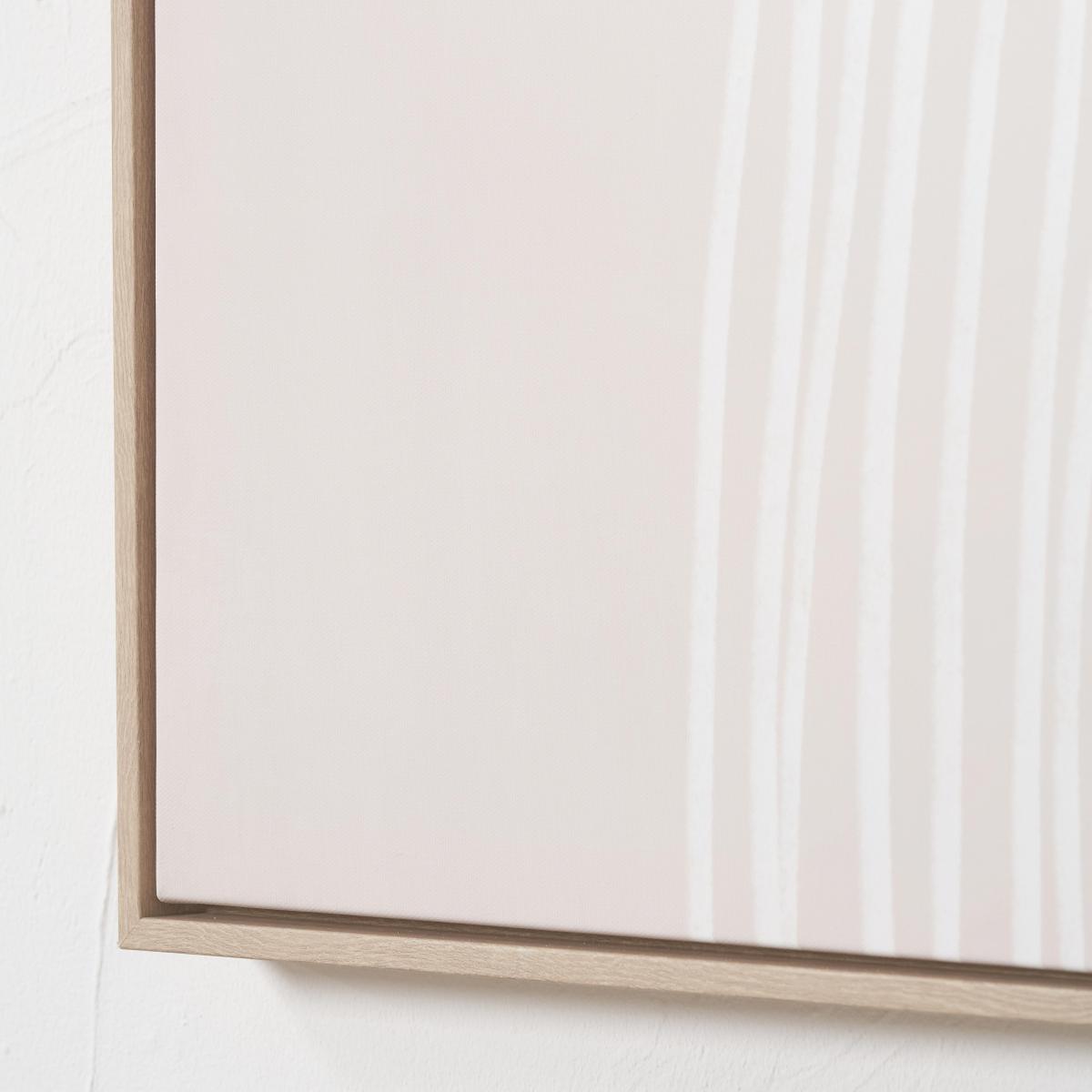 Natural & White Abstract Lines Framed Canvas – image 2