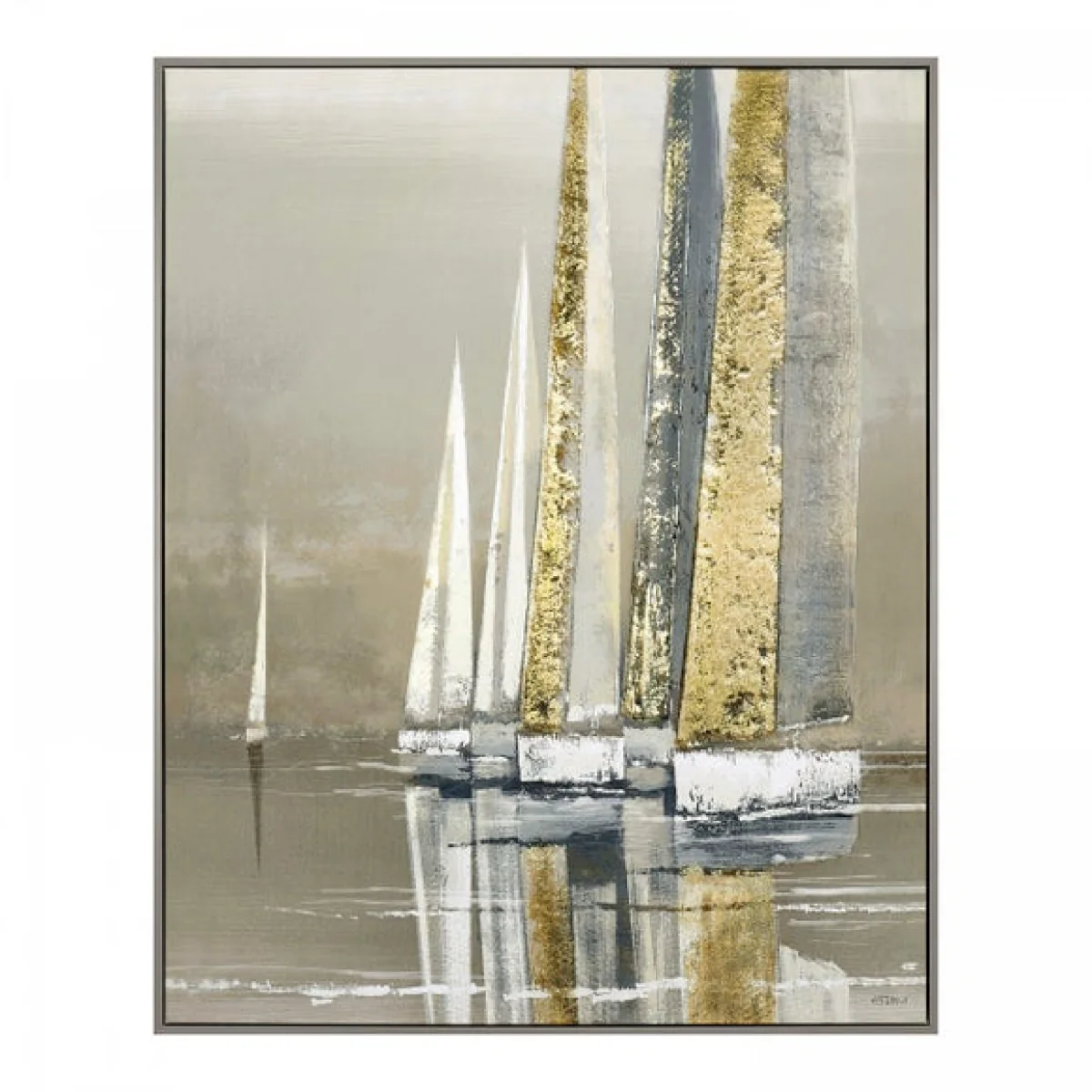 Golden Sails by Adelene Fletcher Framed Canvas Grey – image 2