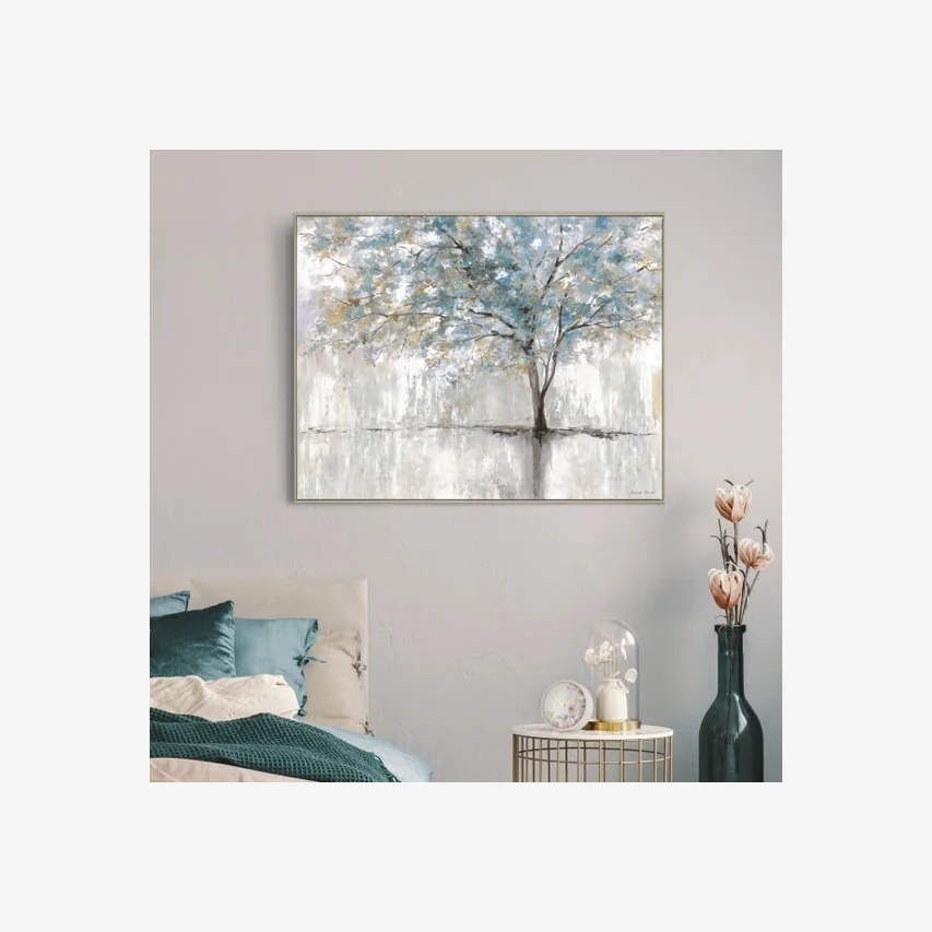 Dawn Wishes By Allison Pearce Framed Canvas Taupe