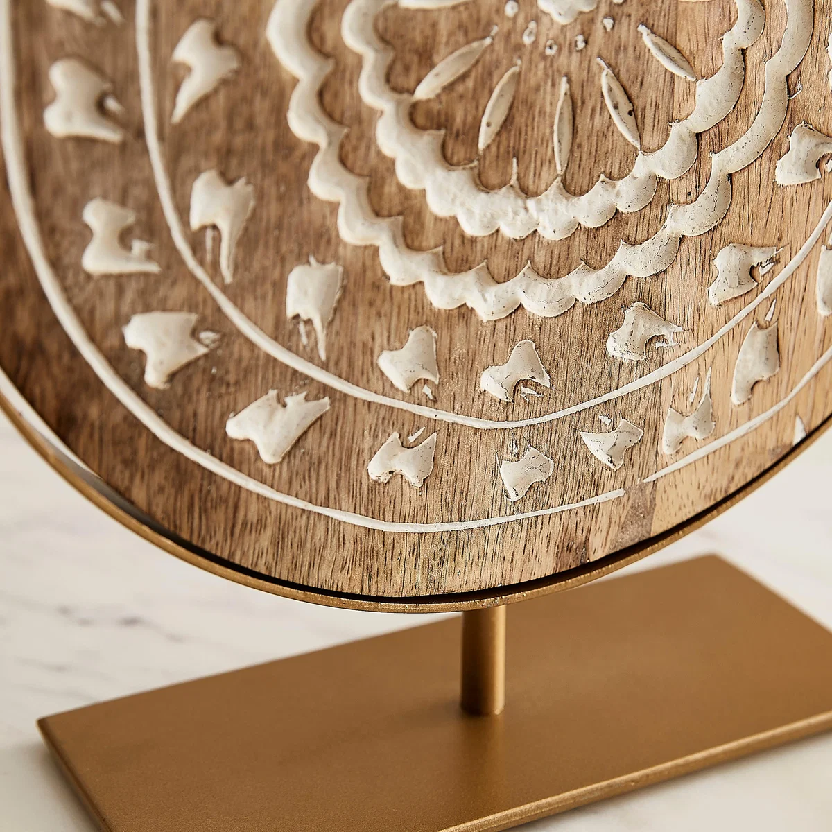 Patterned Mango Wood Round Ornament – image 2