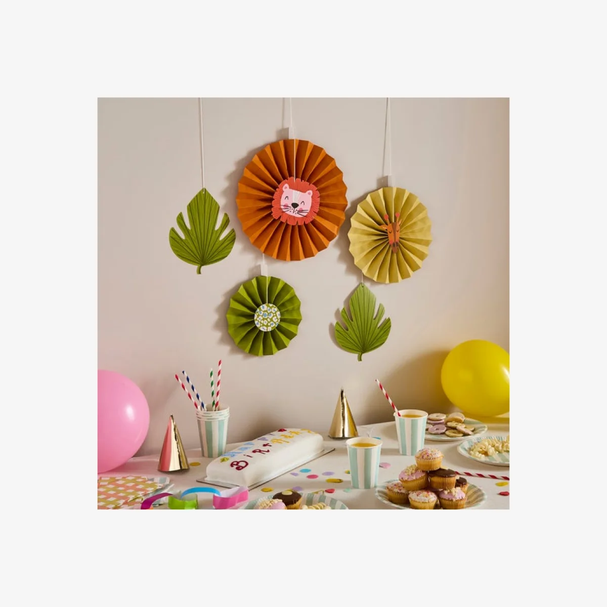 Animal & Leaf Paper Hanging Decorations – image 1