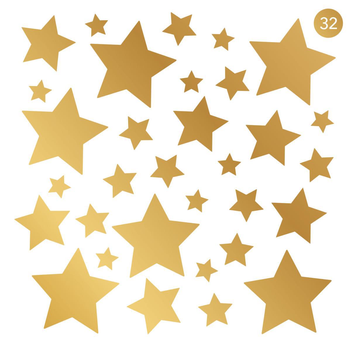Gold Stars Medium Wall Stickers Gold – image 3