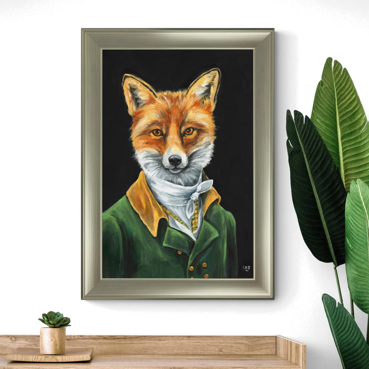 Dapper Fox Framed Print Gold – image 1