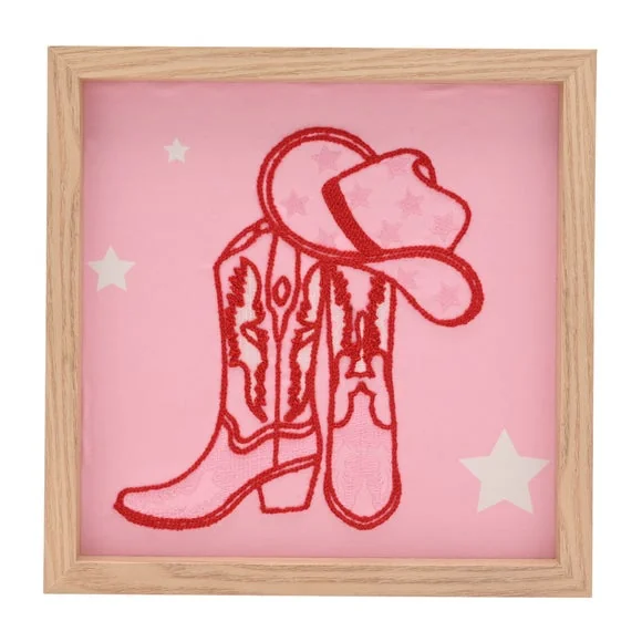 The Feel Good Club Cowgirl Boot & Disco Hat Tufted Wall Art – image 4