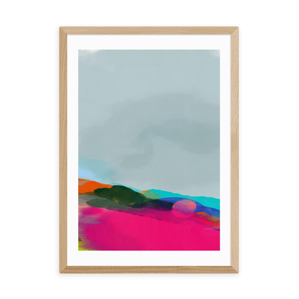 East End Prints Red Poppies Field Abstract III Framed Print MultiColoured – image 2