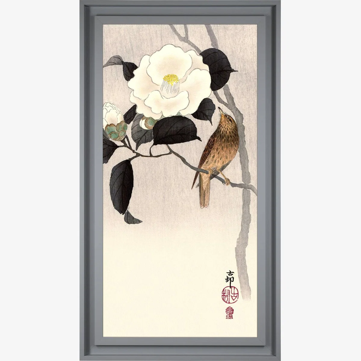 The Art Group Songbird Flowering Camellia Framed Print MultiColoured – image 1