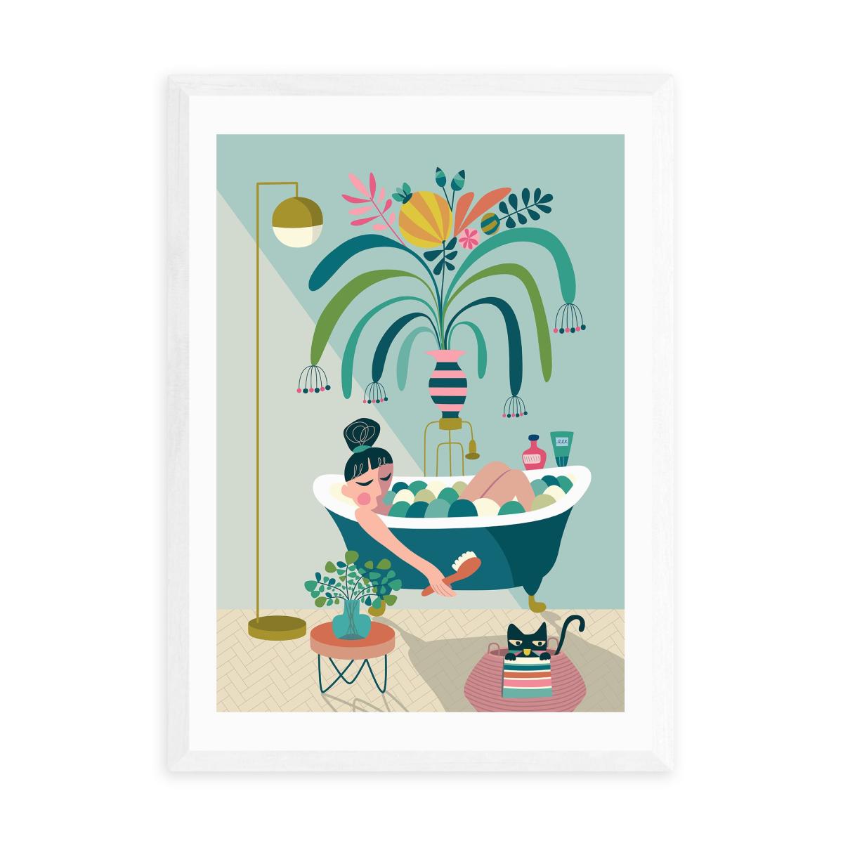 East End Prints Relaxing Bath Print Green – image 2
