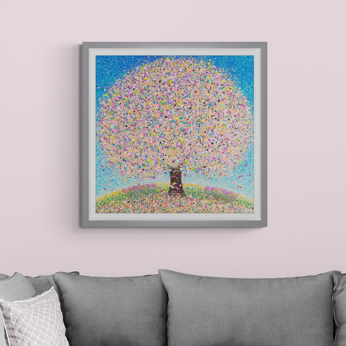 Peach Melba by Sarah Pye Framed Print Grey/White – image 1