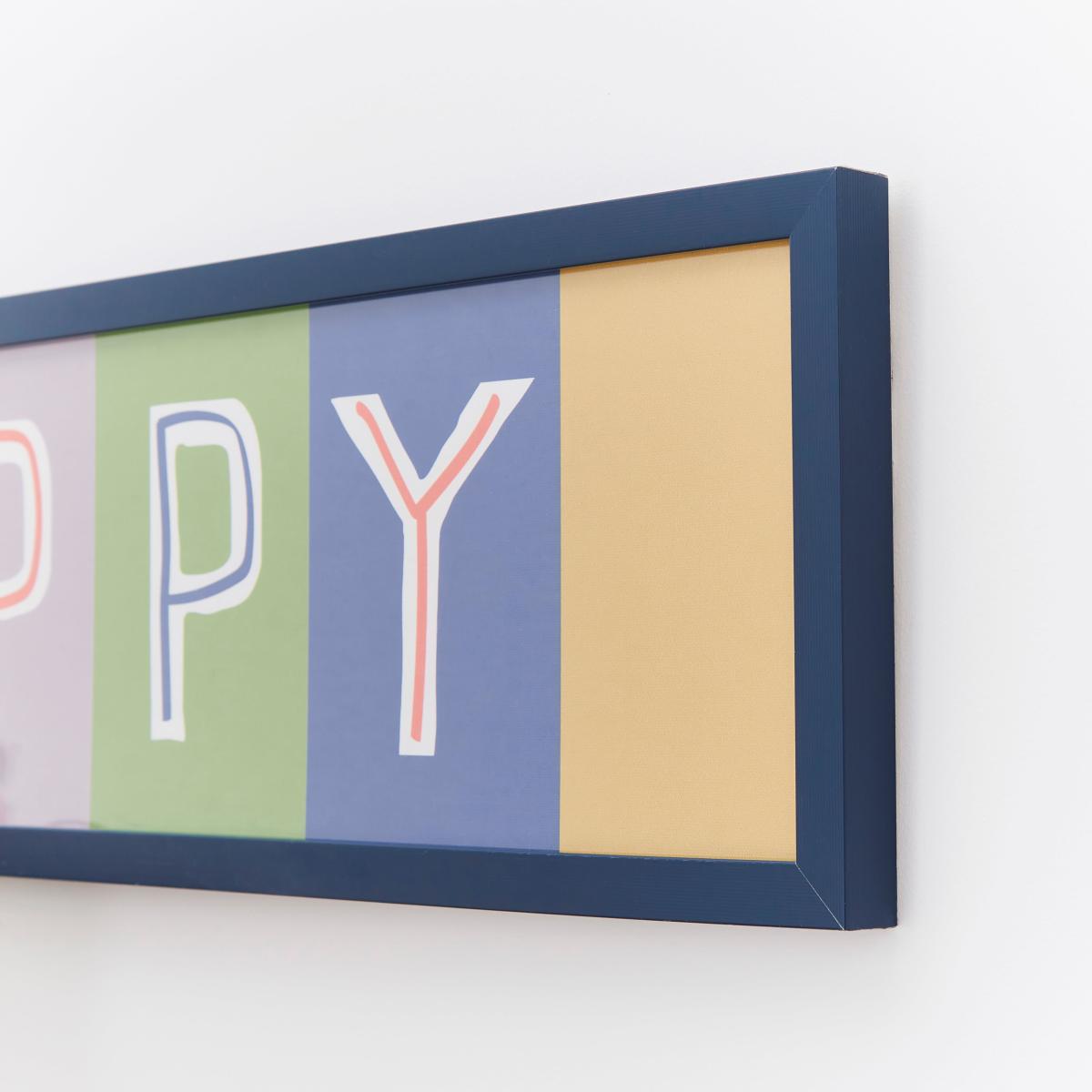 Happy Framed Print 85x22cm MultiColoured – image 2
