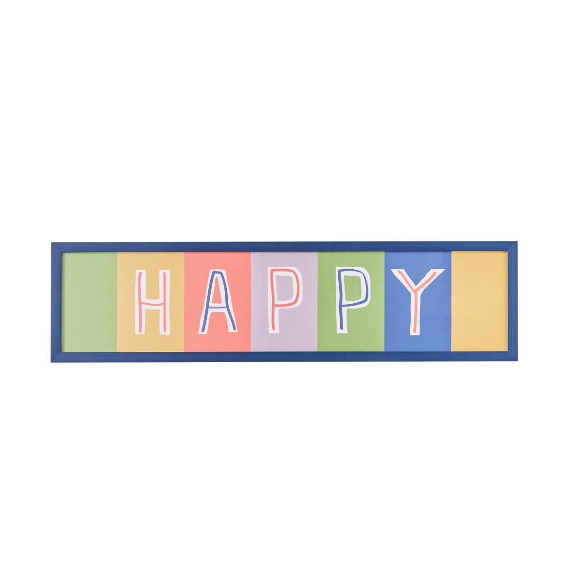 Happy Framed Print 85x22cm MultiColoured – image 3