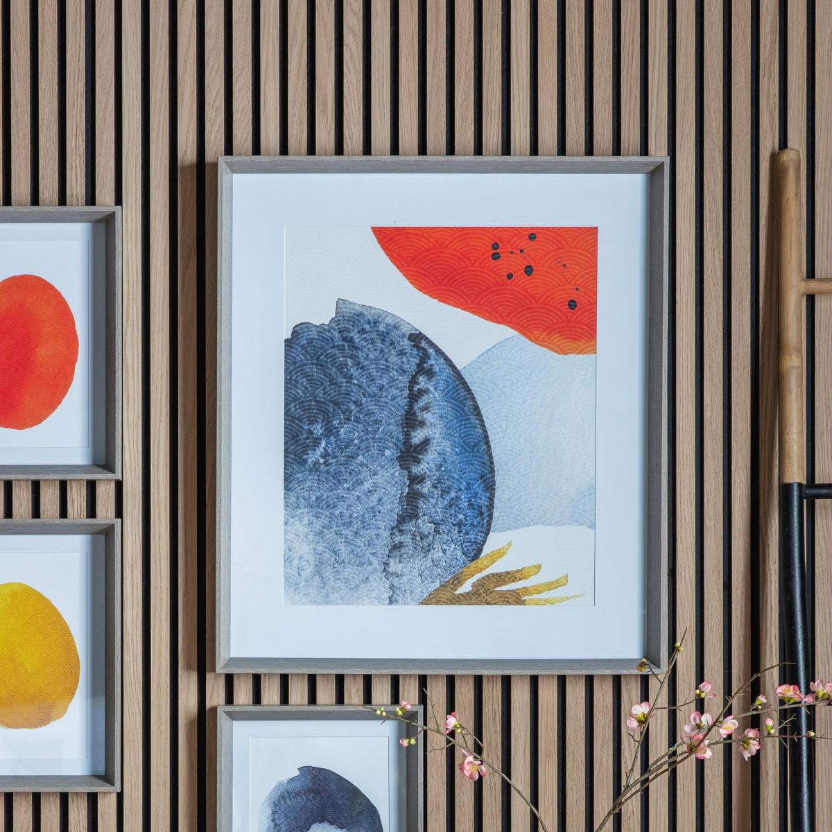 Ink Lapping Abstract Framed Art MultiColoured – image 1