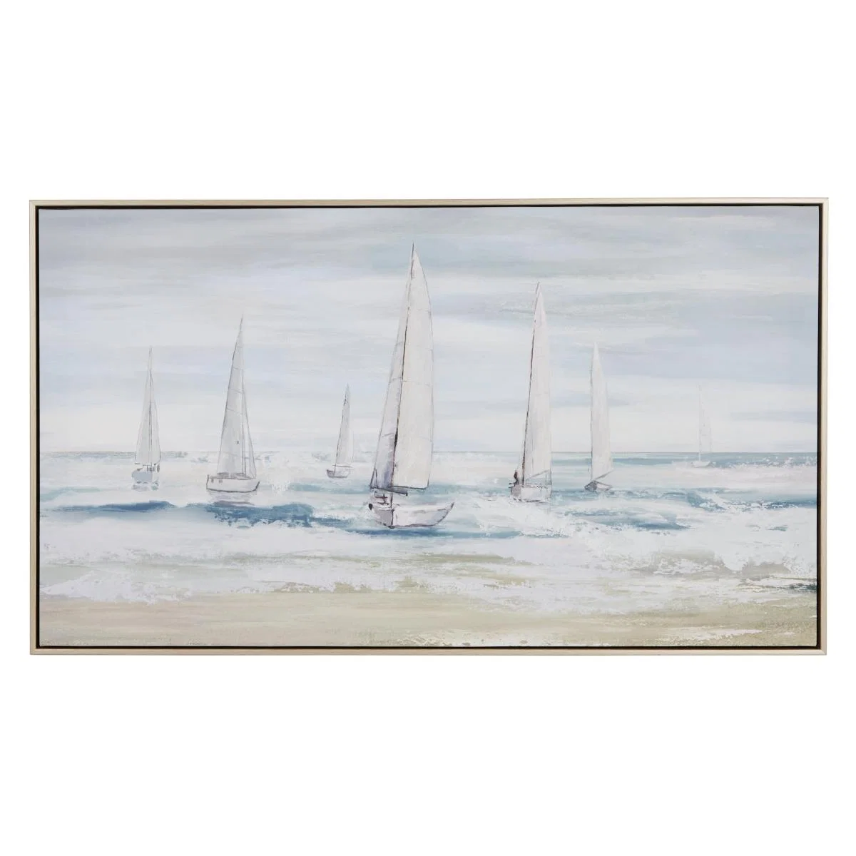 Boats Canvas 40x70cm Blue/White – image 3