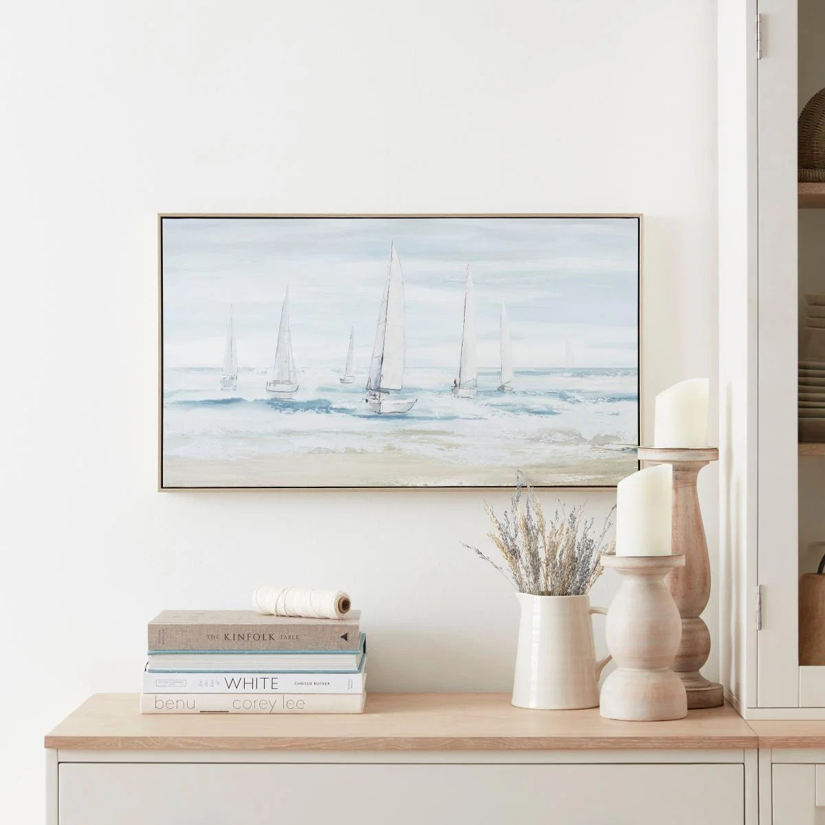 Boats Canvas 40x70cm Blue/White – image 1