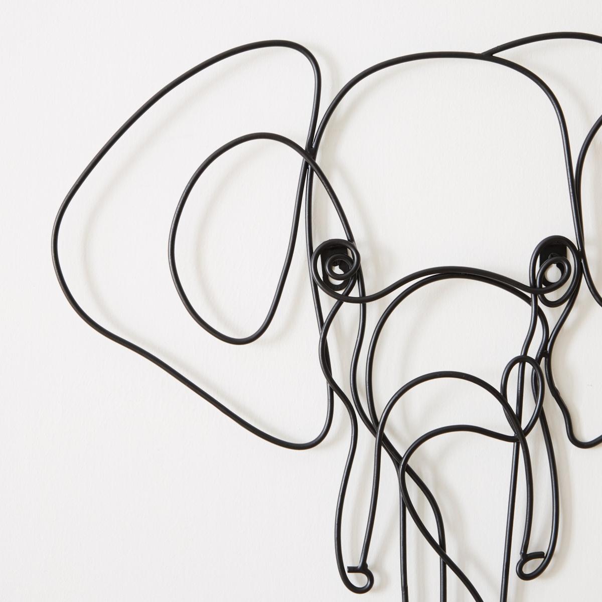 Elephant Wire Wall Art Black – image 2