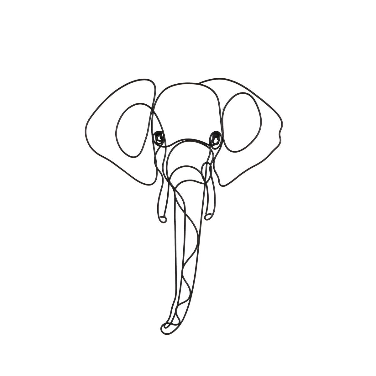 Elephant Wire Wall Art Black – image 3