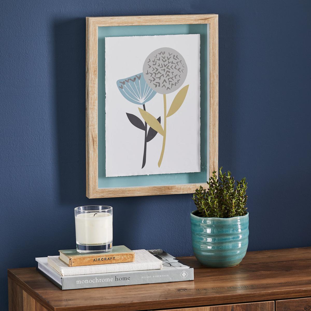 Emmott Framed Print 1 Blue, grey, ochre – image 1