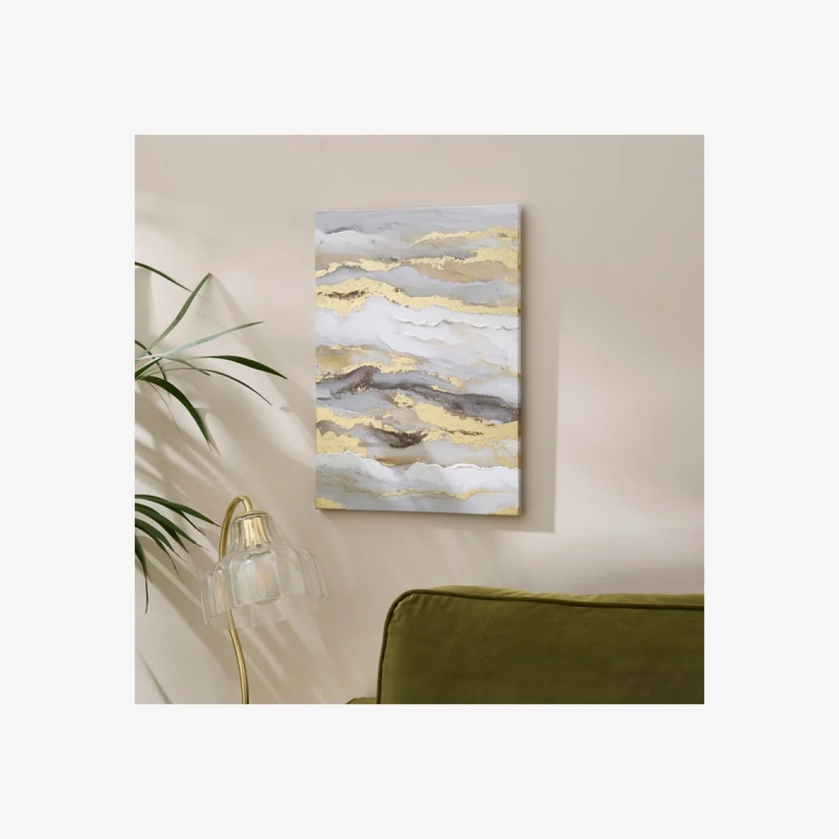 Strata Tonal Handpainted Waves Canvas – image 1