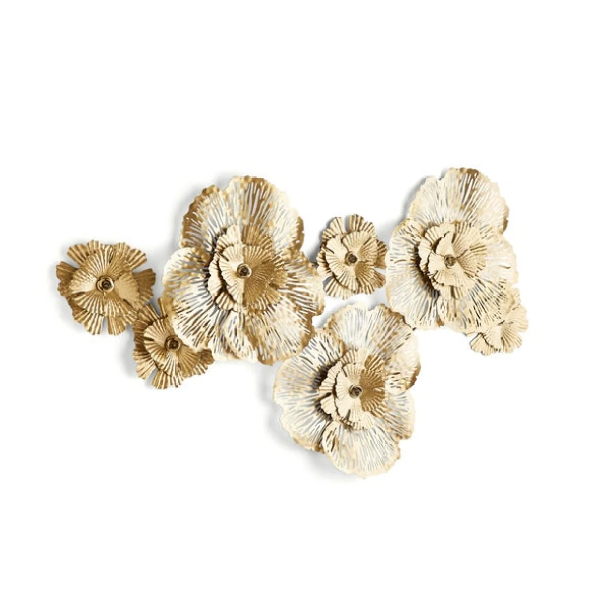 Luxe Floral Metal Gold Wall Art Gold – image 4