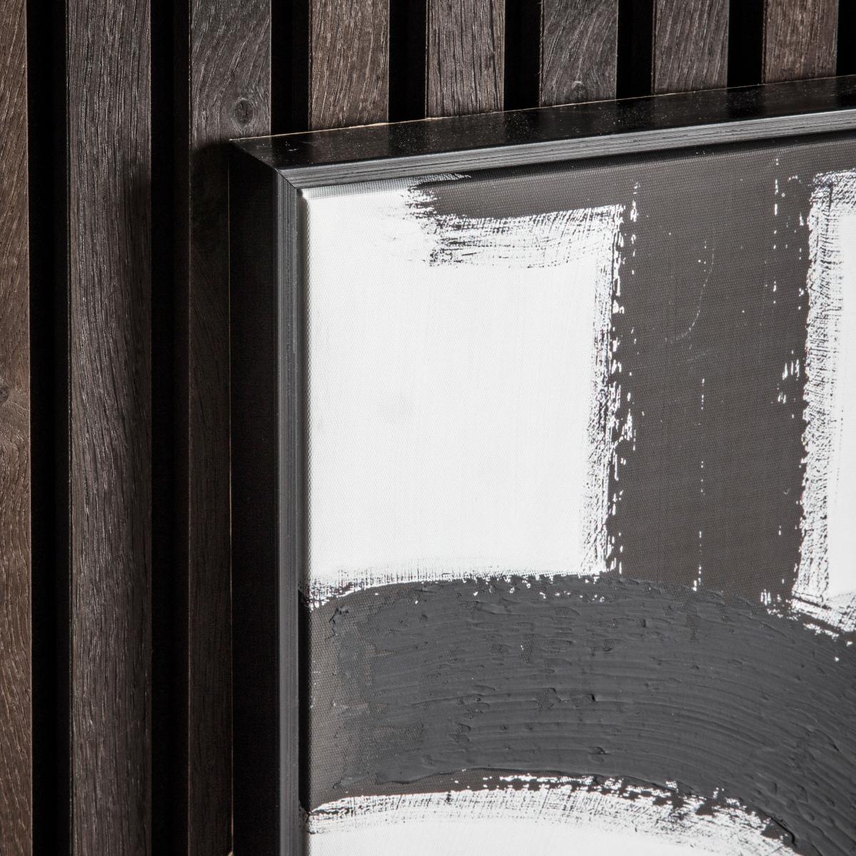 Bypass Abstract Framed Canvas Black and white – image 2