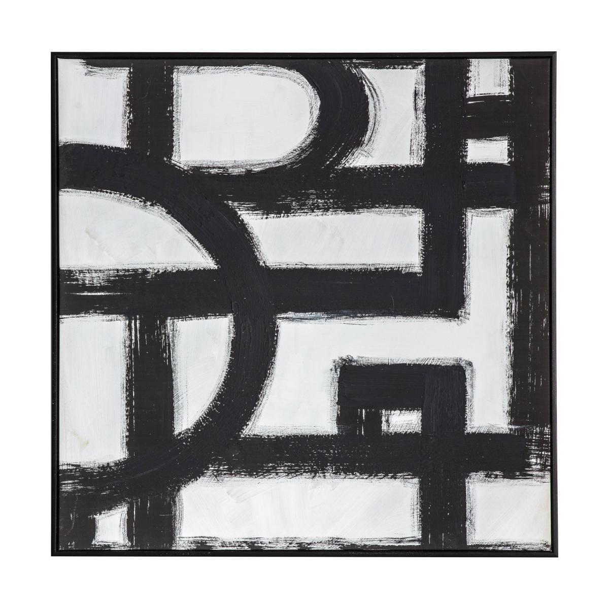Bypass Abstract Framed Canvas Black and white – image 3