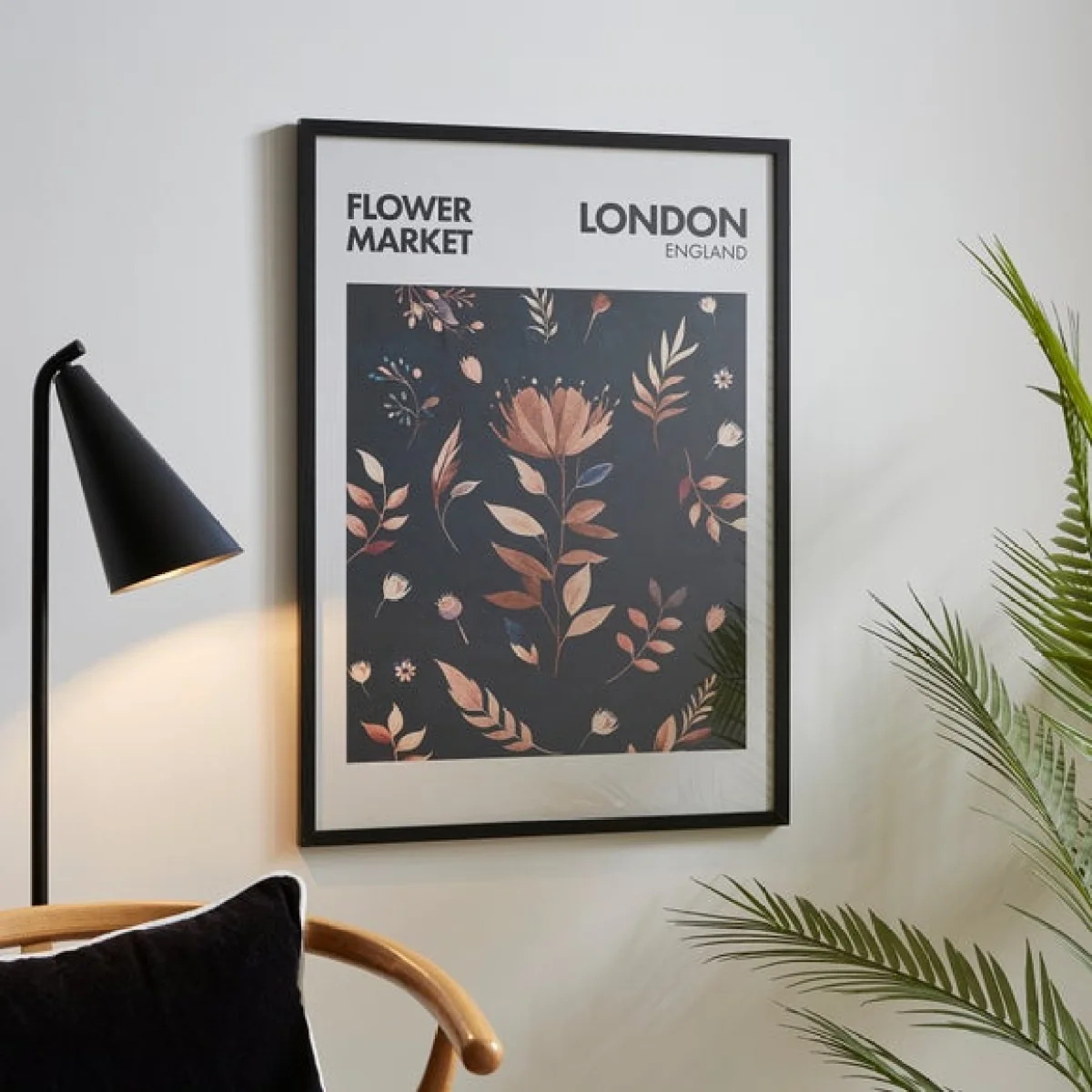 Flower Market London Framed Print Black – image 2