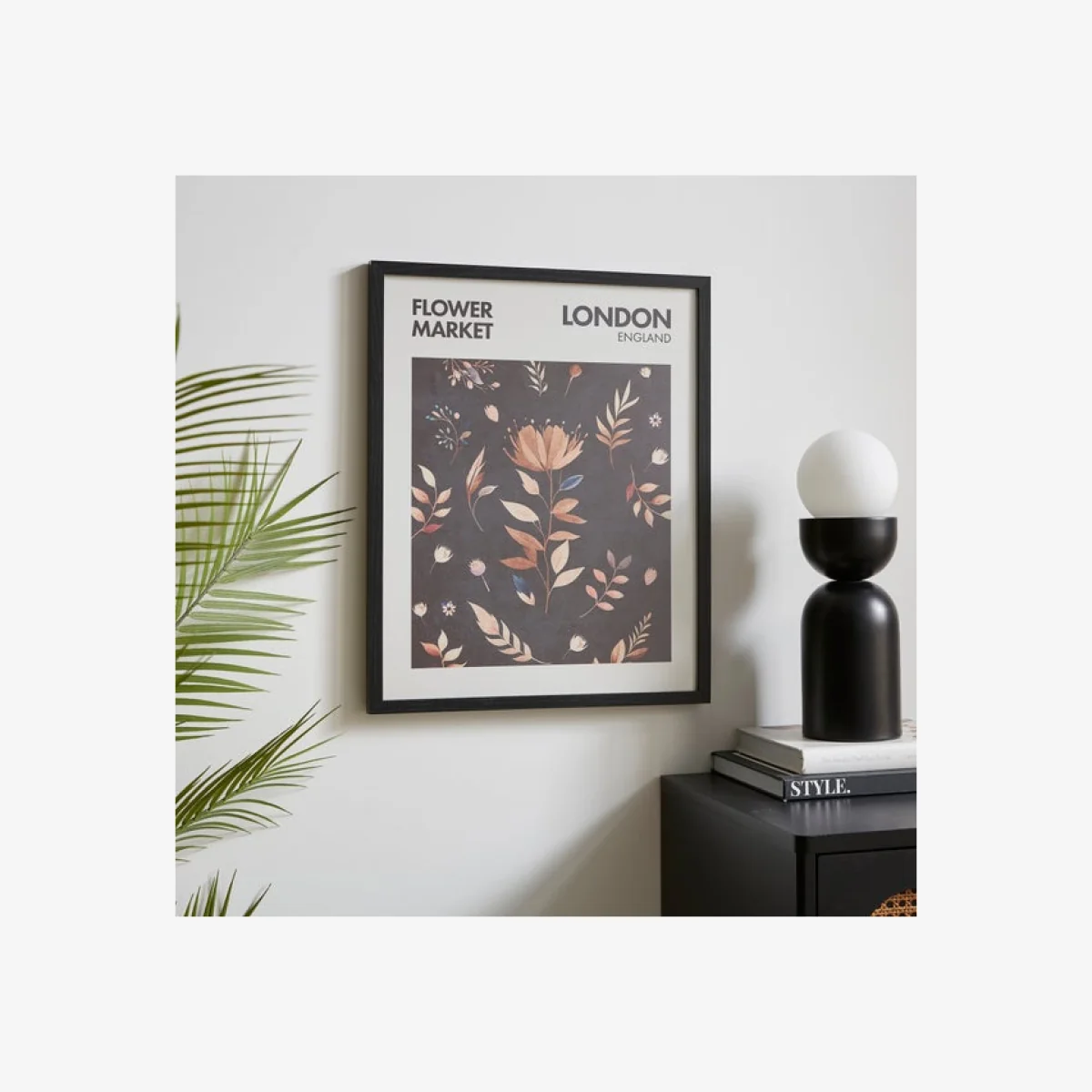 Flower Market London Framed Print Black – image 1