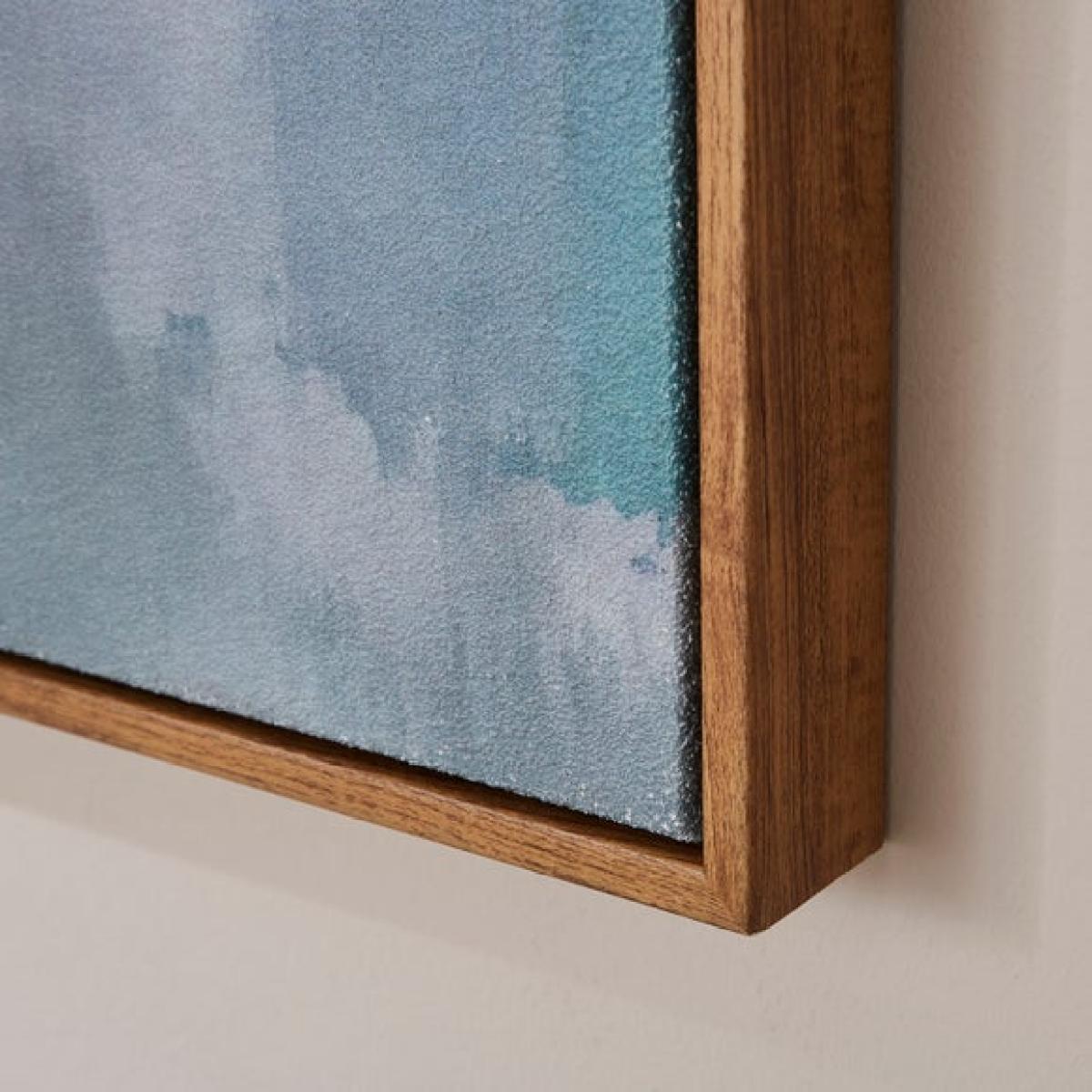 Teal Green Sand Textured Framed Canvas – image 2
