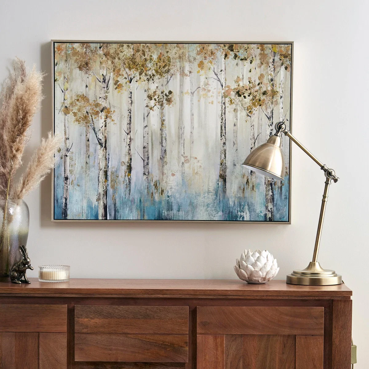 Misty Woods Foiled Boxed Canvas Blue, White and Gold – image 1
