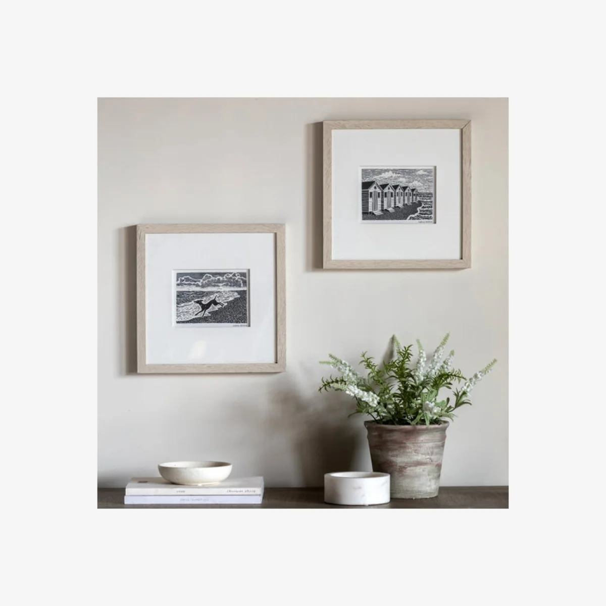 Cedar and Sage Set of 2 By the Sea Typography Framed Prints – image 1