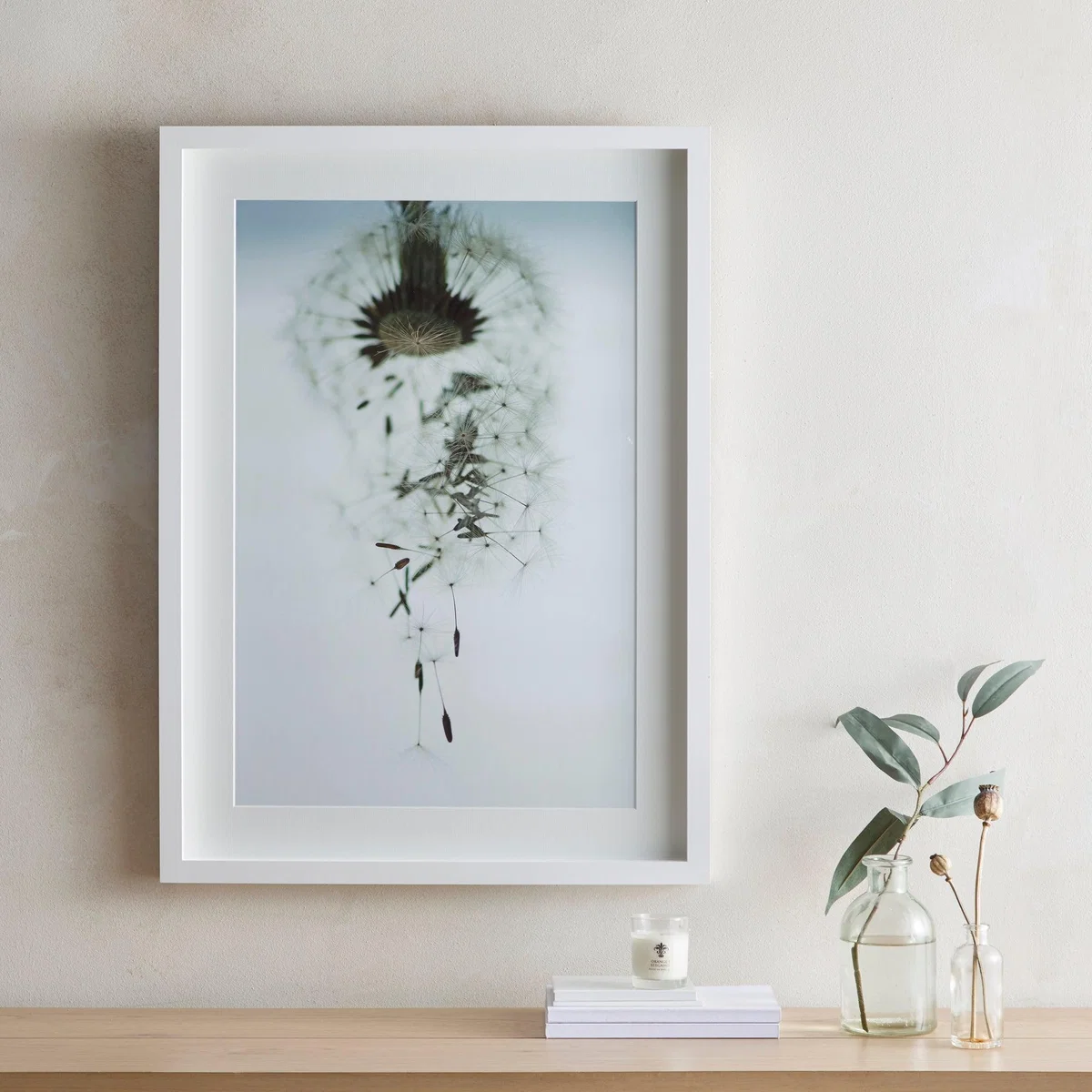 Dorma Purity Drifting Dandelion Mounted and Box Framed Exclusive Nature Print MultiColoured – image 1