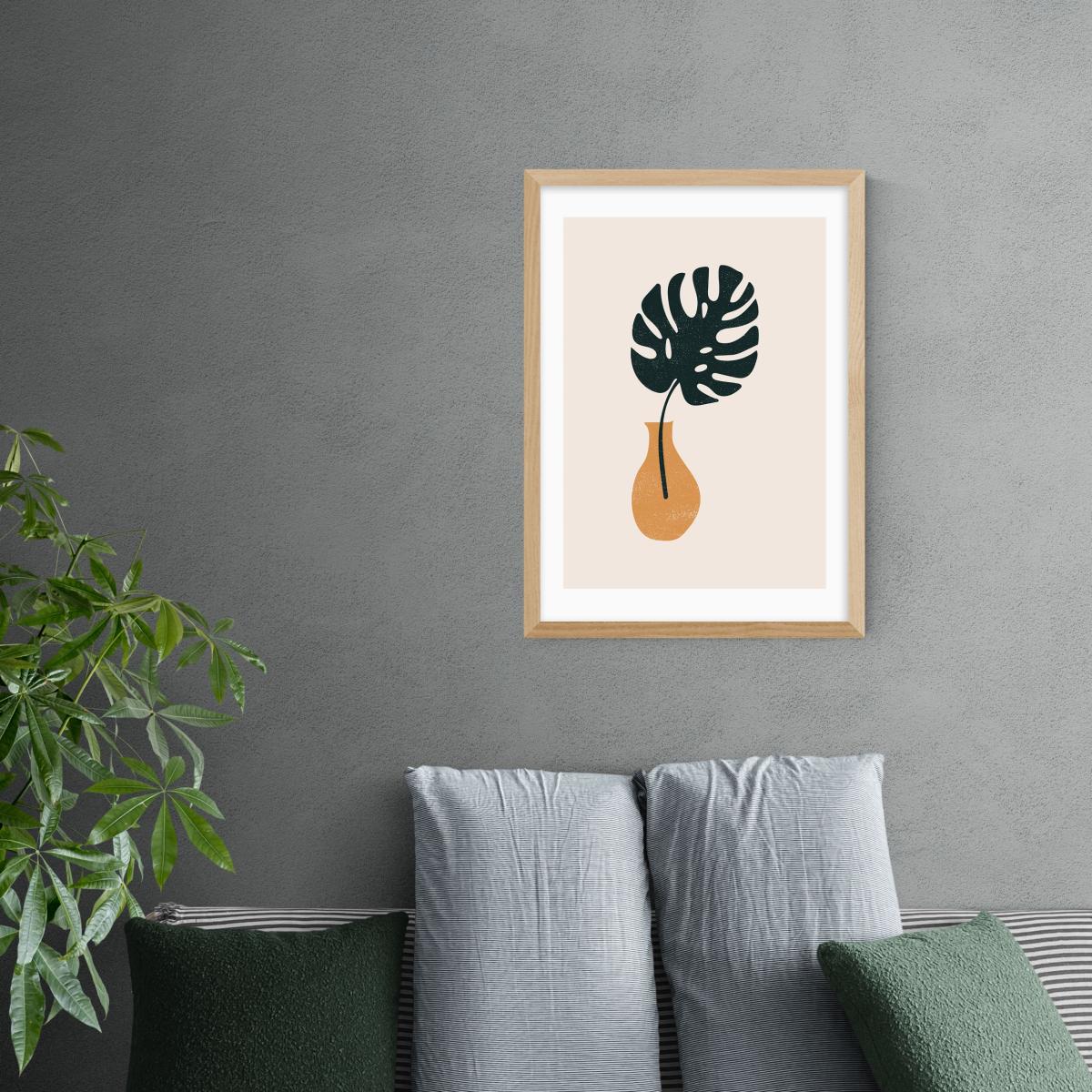 East End Prints Monstera Vase Print MultiColoured – image 1