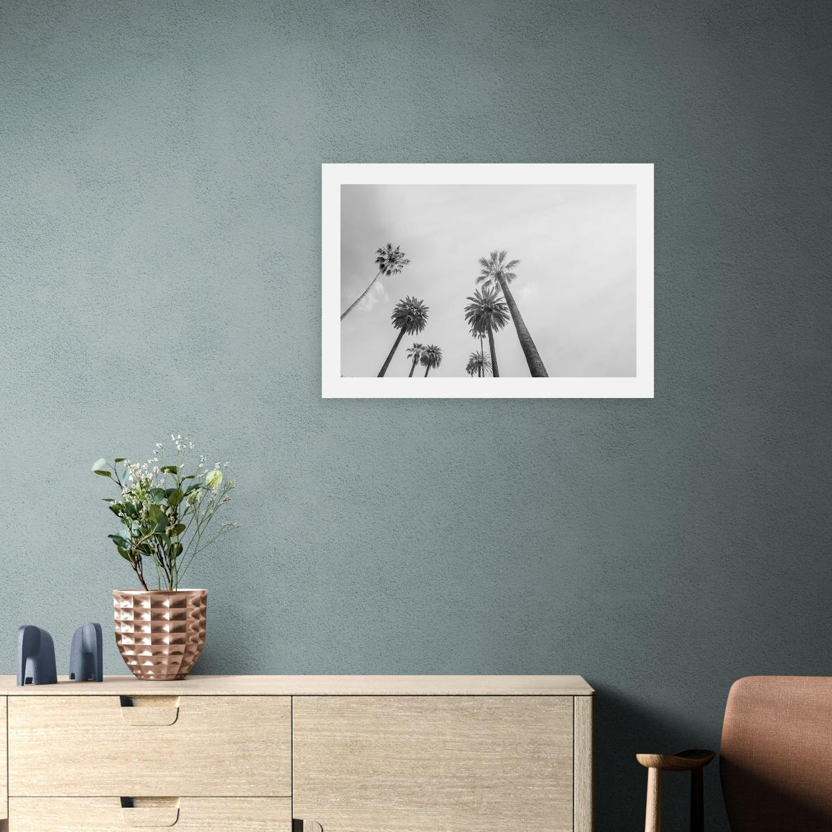 East End Prints 8 Palms Print Grey – image 1