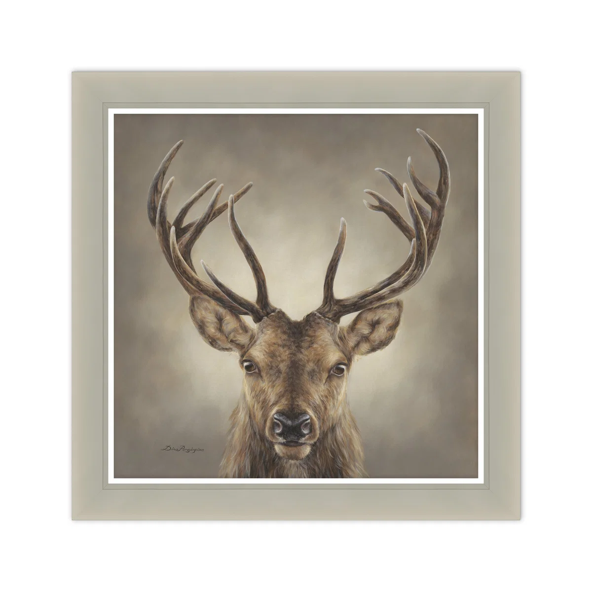 Deep In Thought Stag Framed Print Natural – image 2