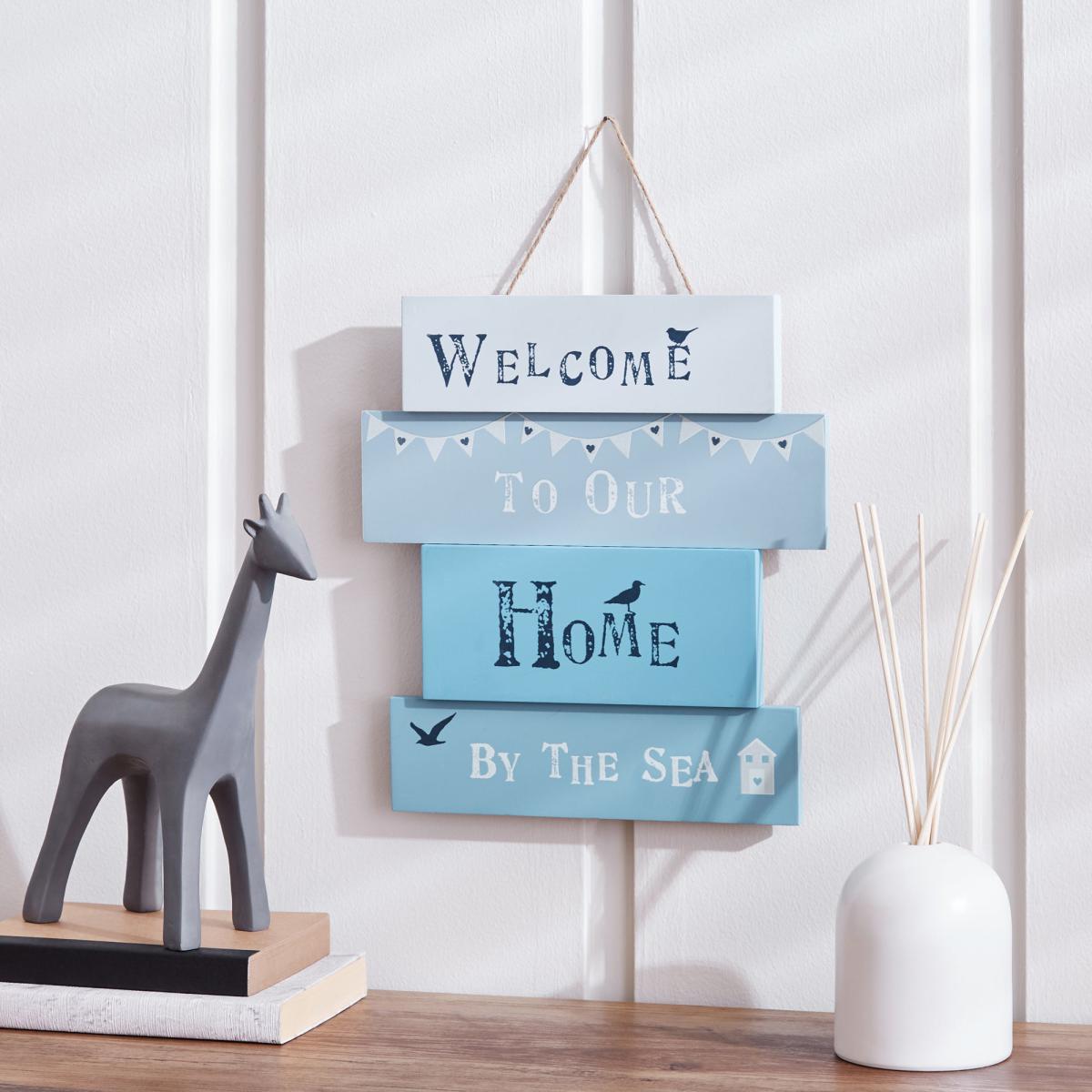 Home By The Sea Wall Plaque Blue – image 1