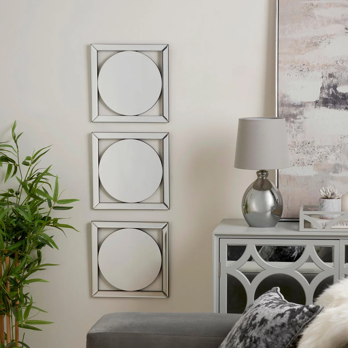 Set of 3 Luxe Circular Wallart Silver – image 1