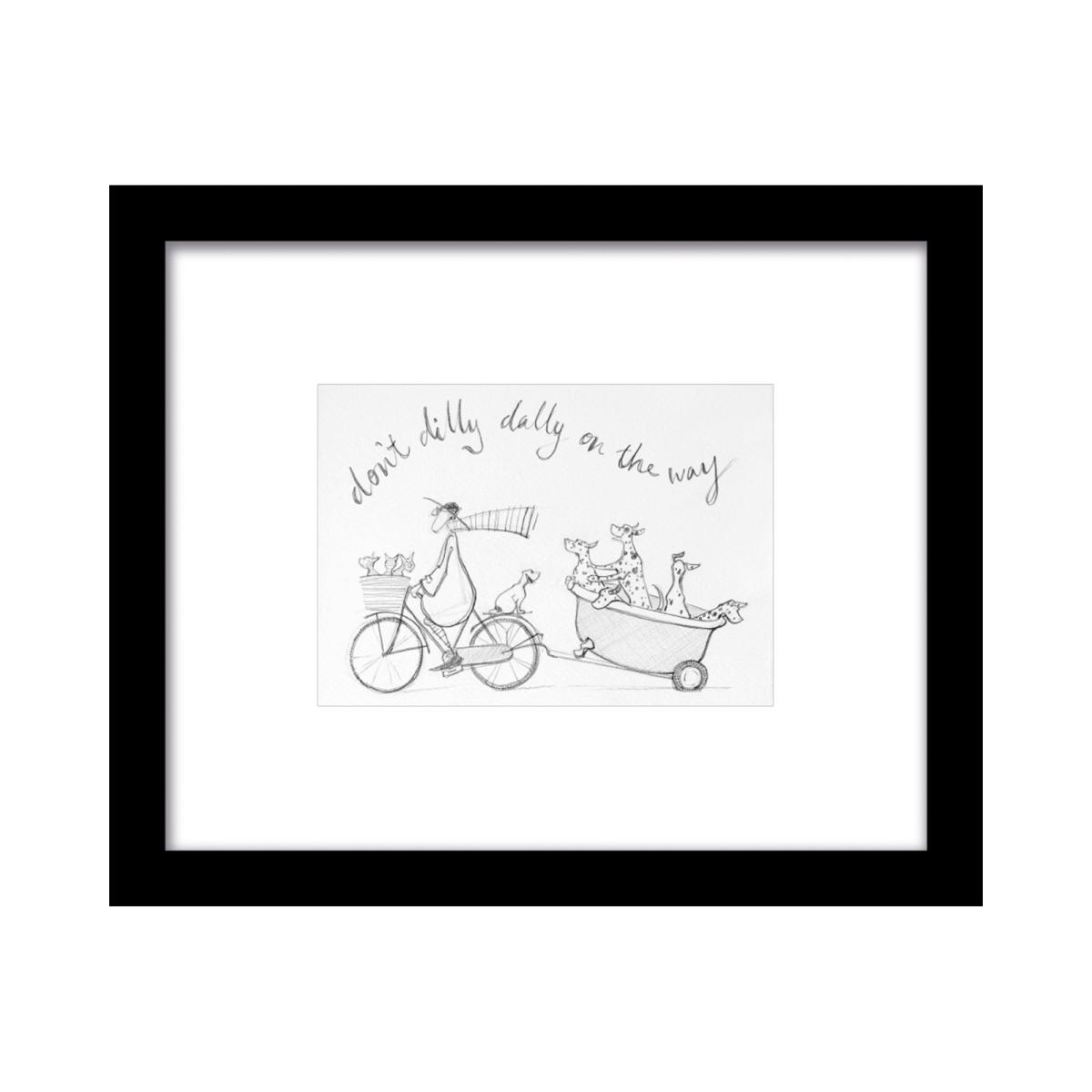 The Art Group Don't Dilly Dally Framed Print Black and white – image 2