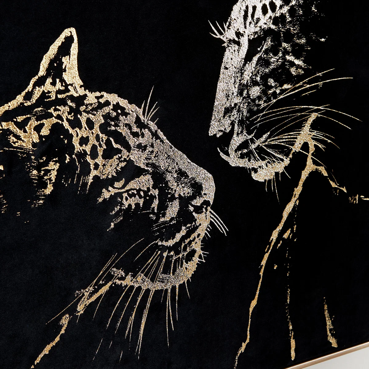 Leopard Gold Foil and Suede Canvas Black – image 2