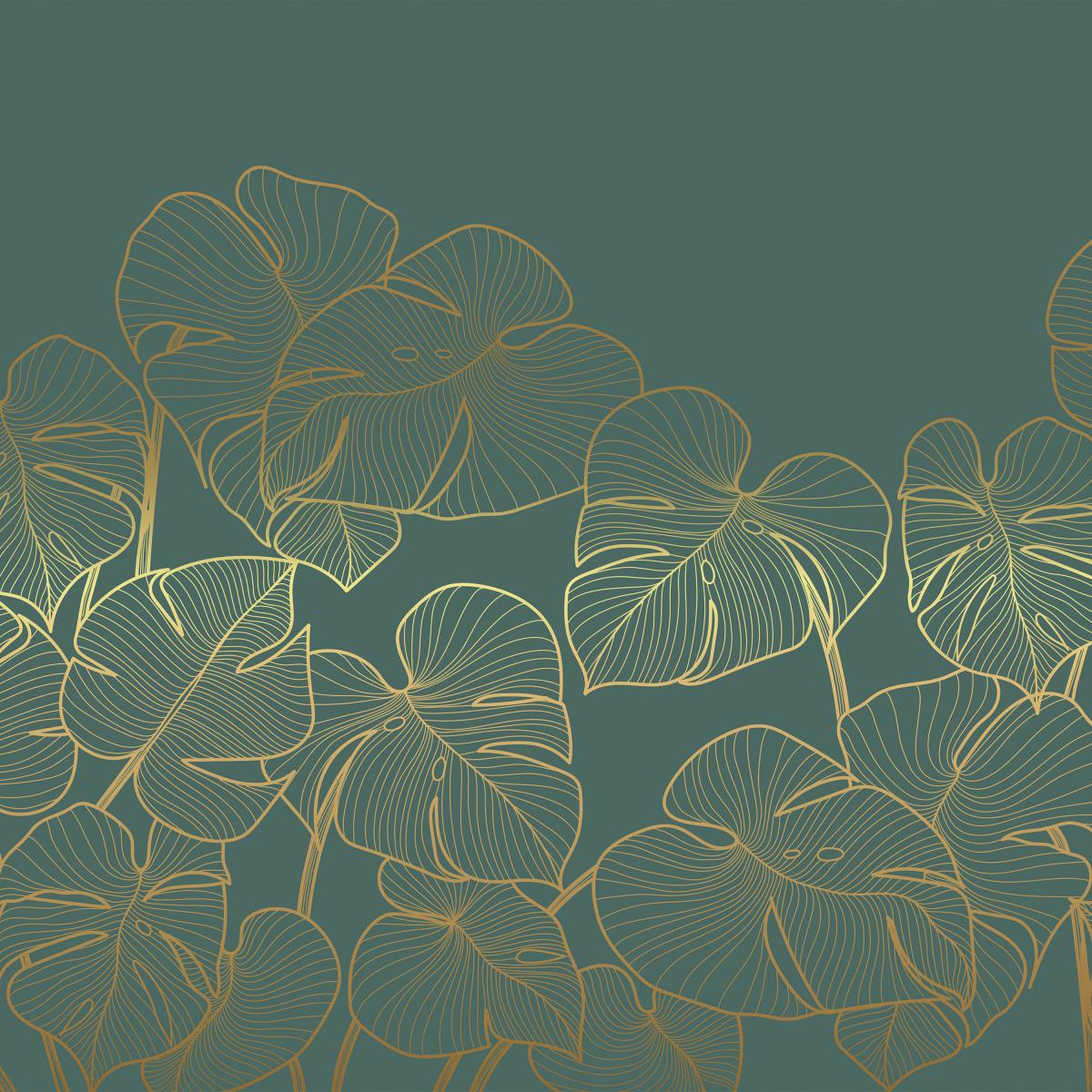 Leaves Mural Emerald Mural Green – image 4