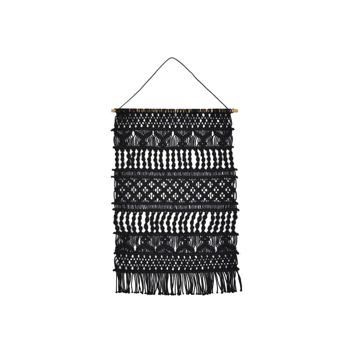 Black Macrame Wall Hanging 50cm x 90cm Black