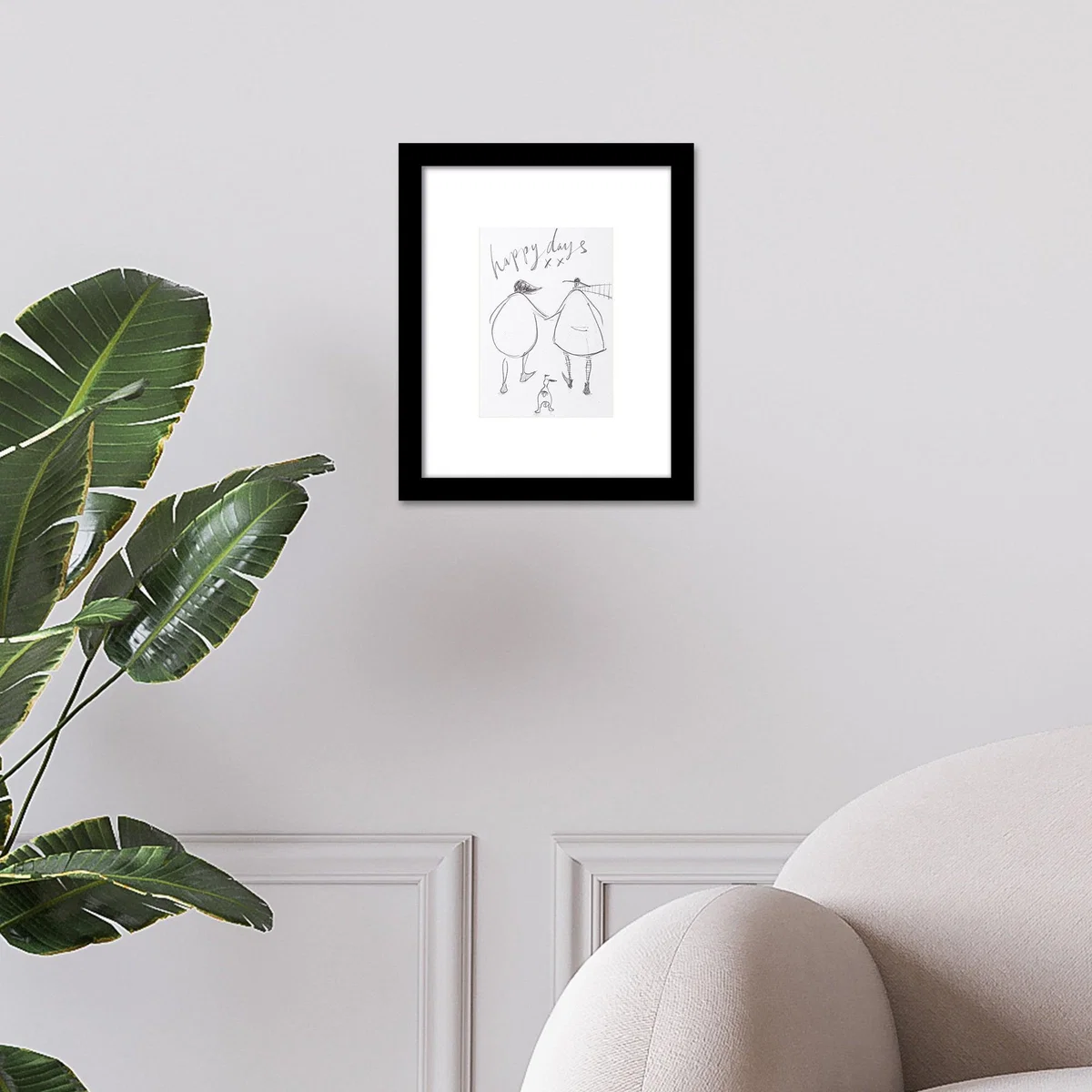 The Art Group Happy Days Framed Print Black and white – image 1
