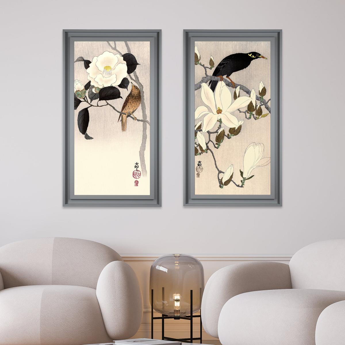 The Art Group Myna Magnolia Branch Framed Print MultiColoured – image 3