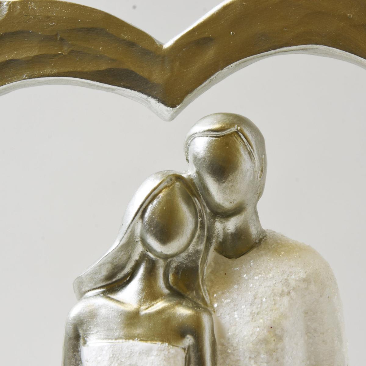 Couple in Heart Sculpture Silver – image 2