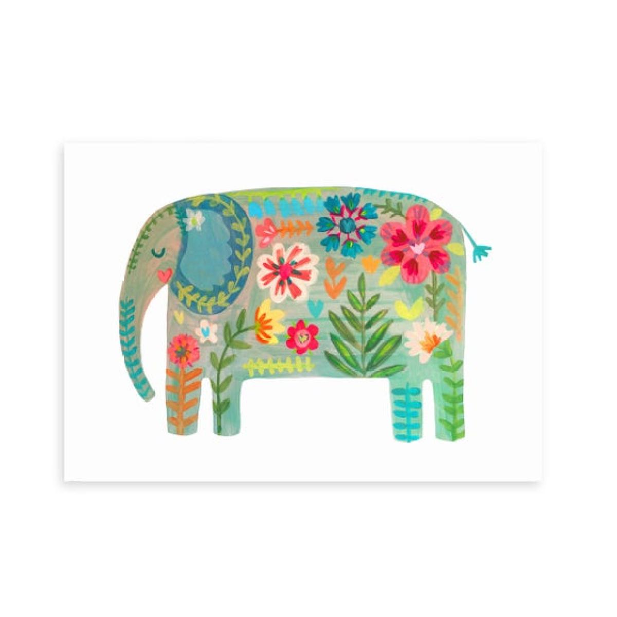 East End Prints Floral Elephant by Darcie Olley Print – image 2