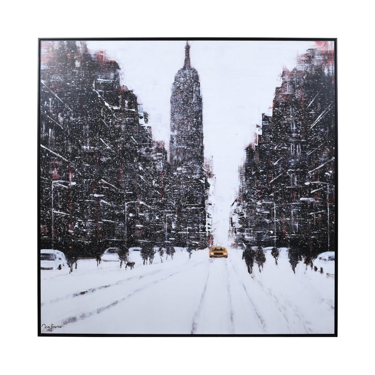 The Art Group Premium Edit One Brave Taxi - Manhattan Framed Print Black and white – image 2