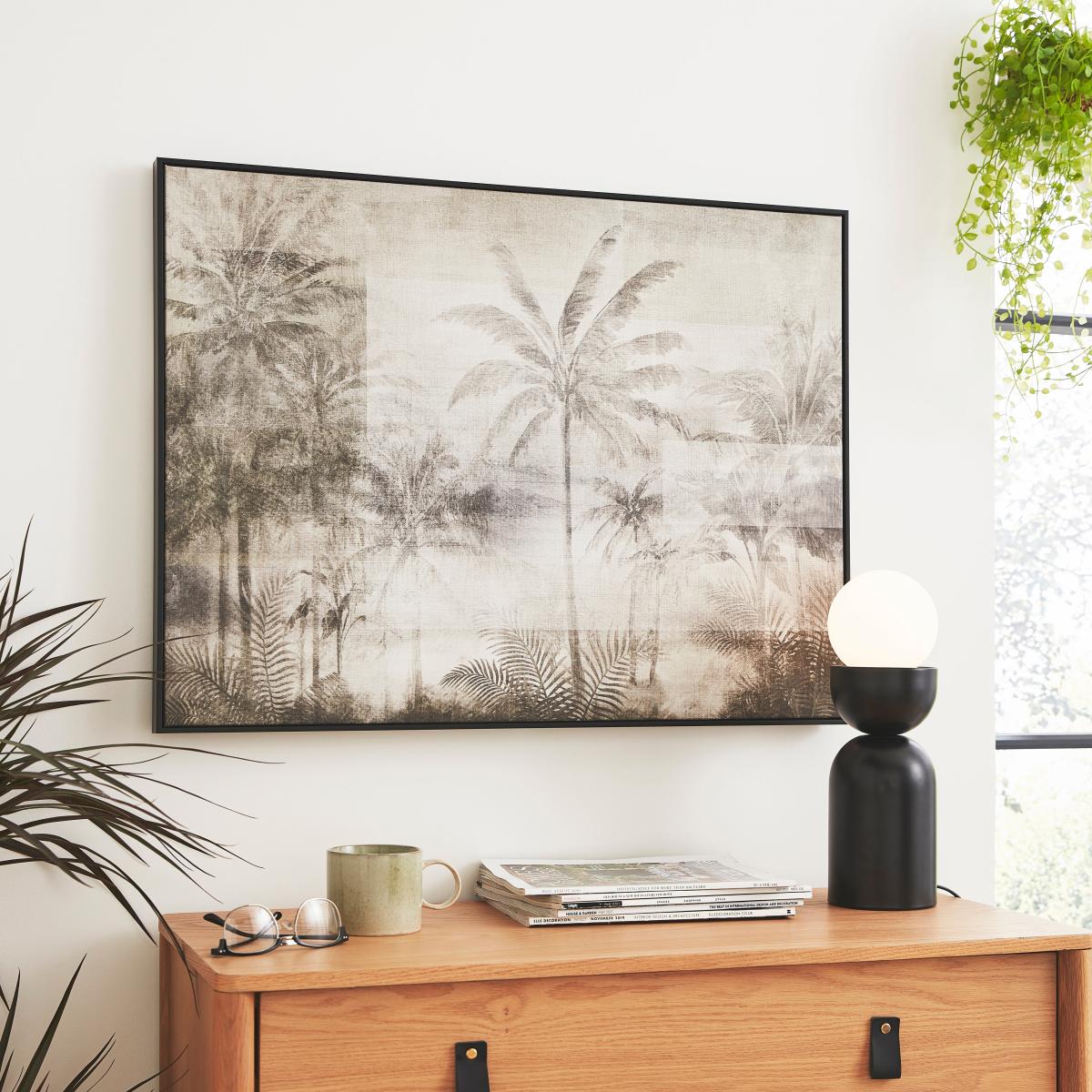 Monochrome Rainforest Capped Canvas 80x60cm Natural – image 1