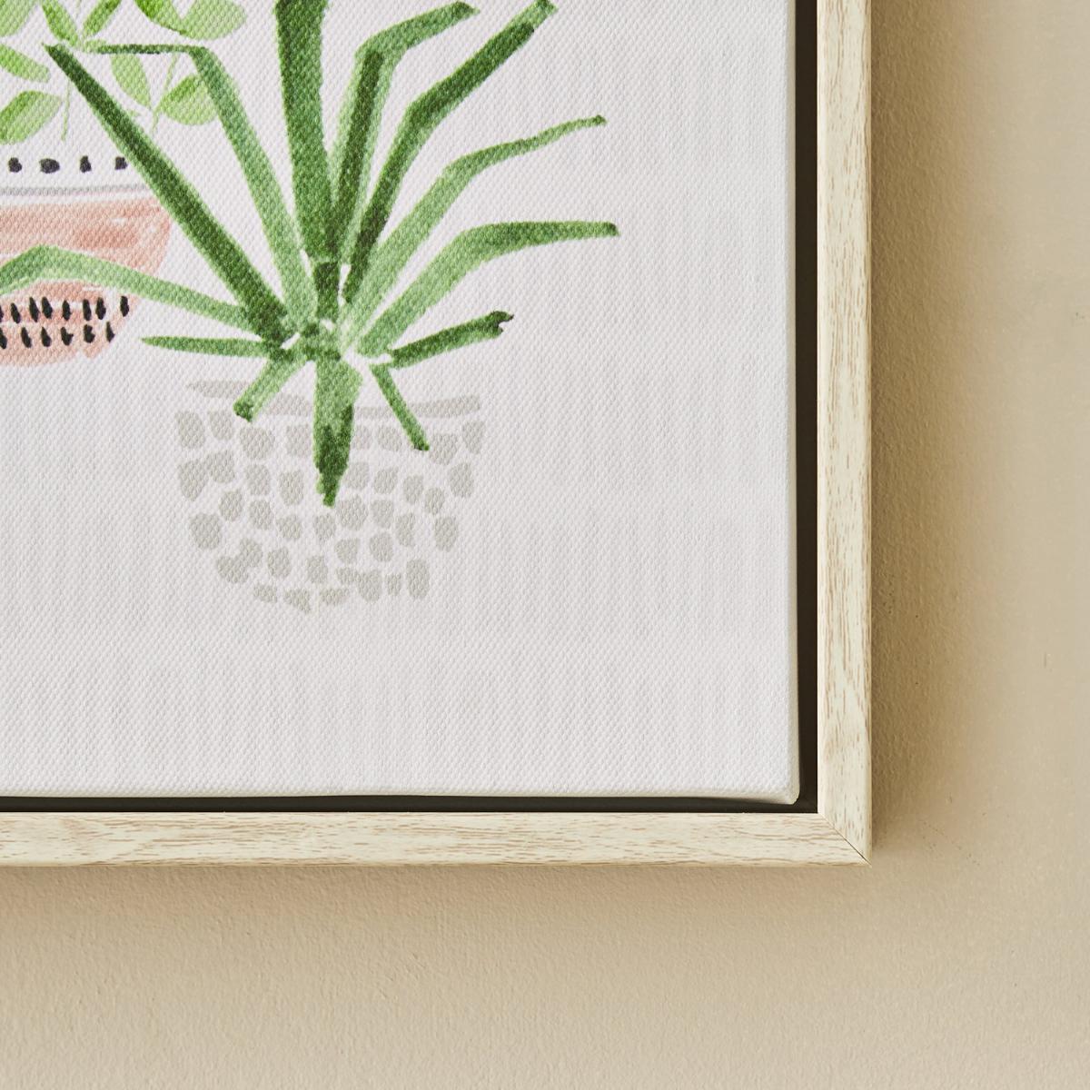 Set of 3 Plants Canvases Brown and Green – image 2