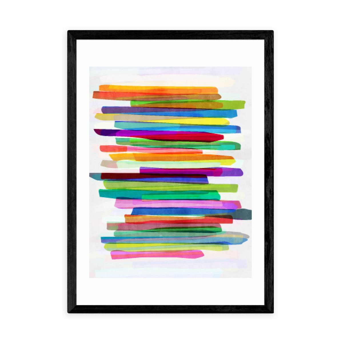 East End Prints Colourful Stripes Print Blue/Orange/Yellow – image 2